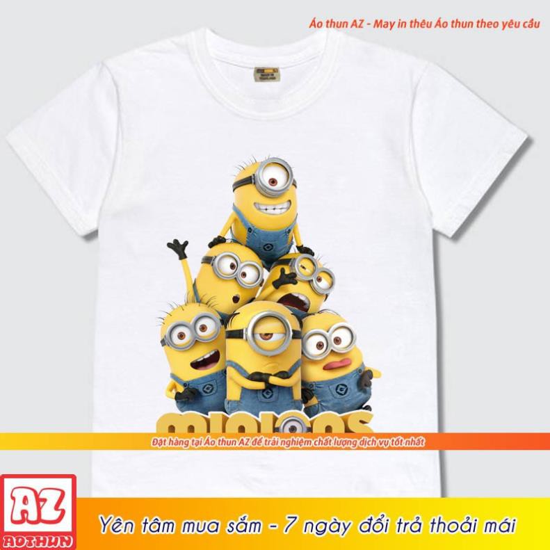 Áo thun trẻ em in hình Minion dễ thương - 3 màu trắng vàng xanh M2634