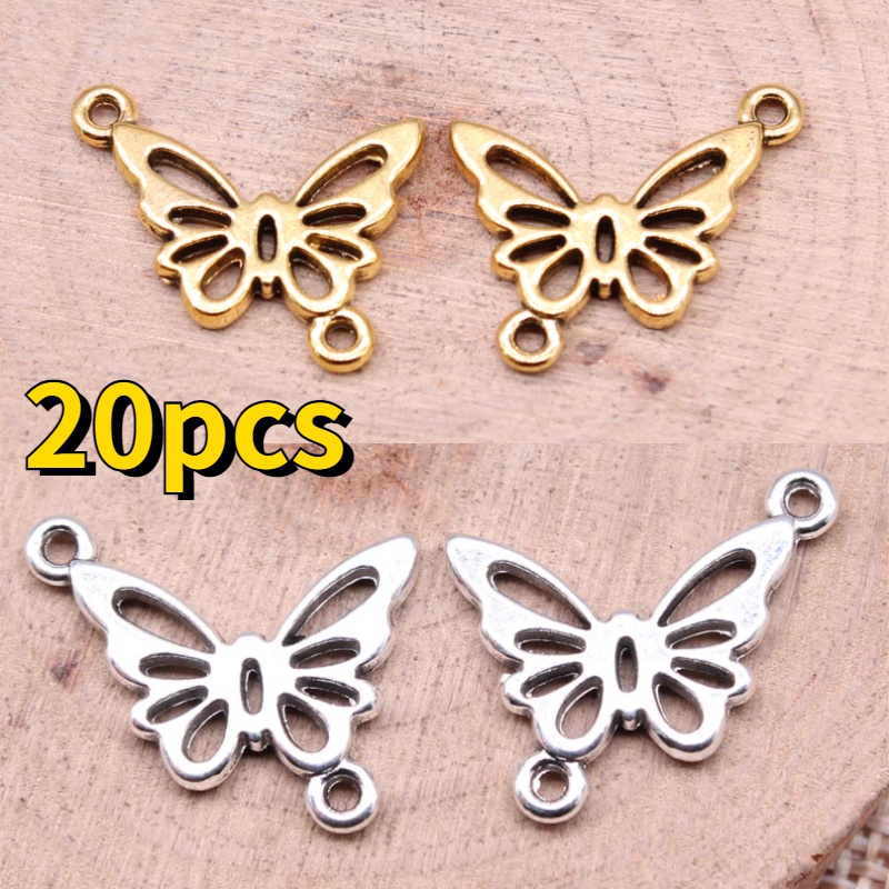 Bộ 20 Mặt Dây Chuyền Hình Bướm 20x17mm Charms