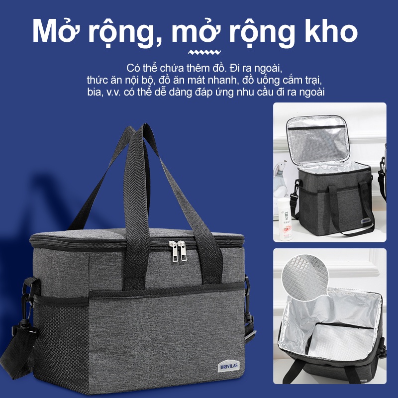 25L Túi ăn trưa，Túi Giữ Nhiệt Nóng Lạnh chống nước，Thích hợp cho các chuyến du lịch / cắm trại / picnic ngoài trời