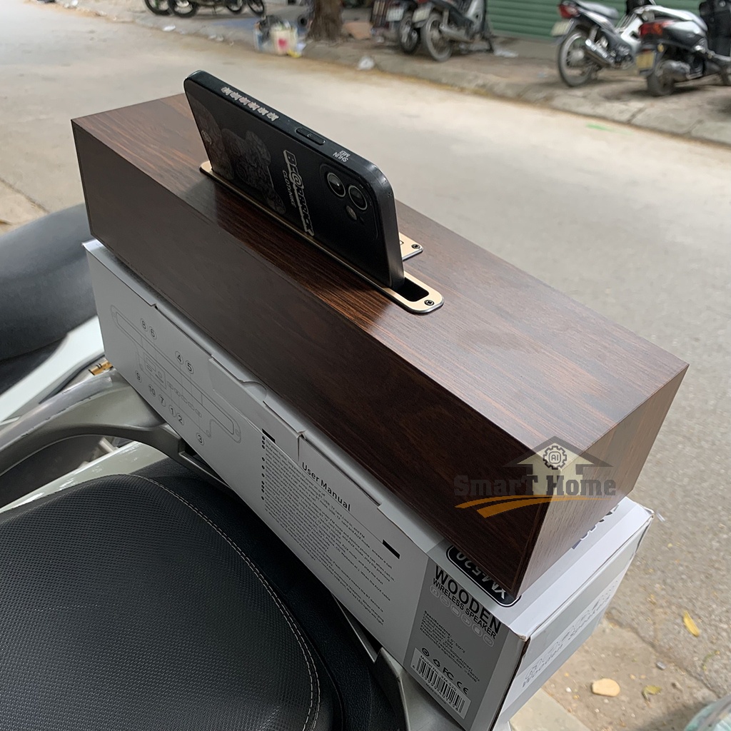 Loa bluetooth XM 520 Siêu Bass , Loa Bluetooth Để Bàn Vỏ Gỗ 20W Thiết Kế Sang Trọng Âm Thanh Trầm Ấm - Loa 2.5 Inch