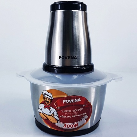 Máy xay thịt Povena PVN-3213 cối inox 304 dung tích 2L Công suất 300W - Hàng chính hãng BH 12 tháng