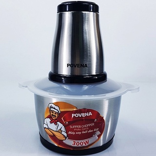 Mua Máy xay thịt Povena PVN-3213 cối inox 304 dung tích 2L Công suất 300W - Hàng chính hãng BH 12 tháng