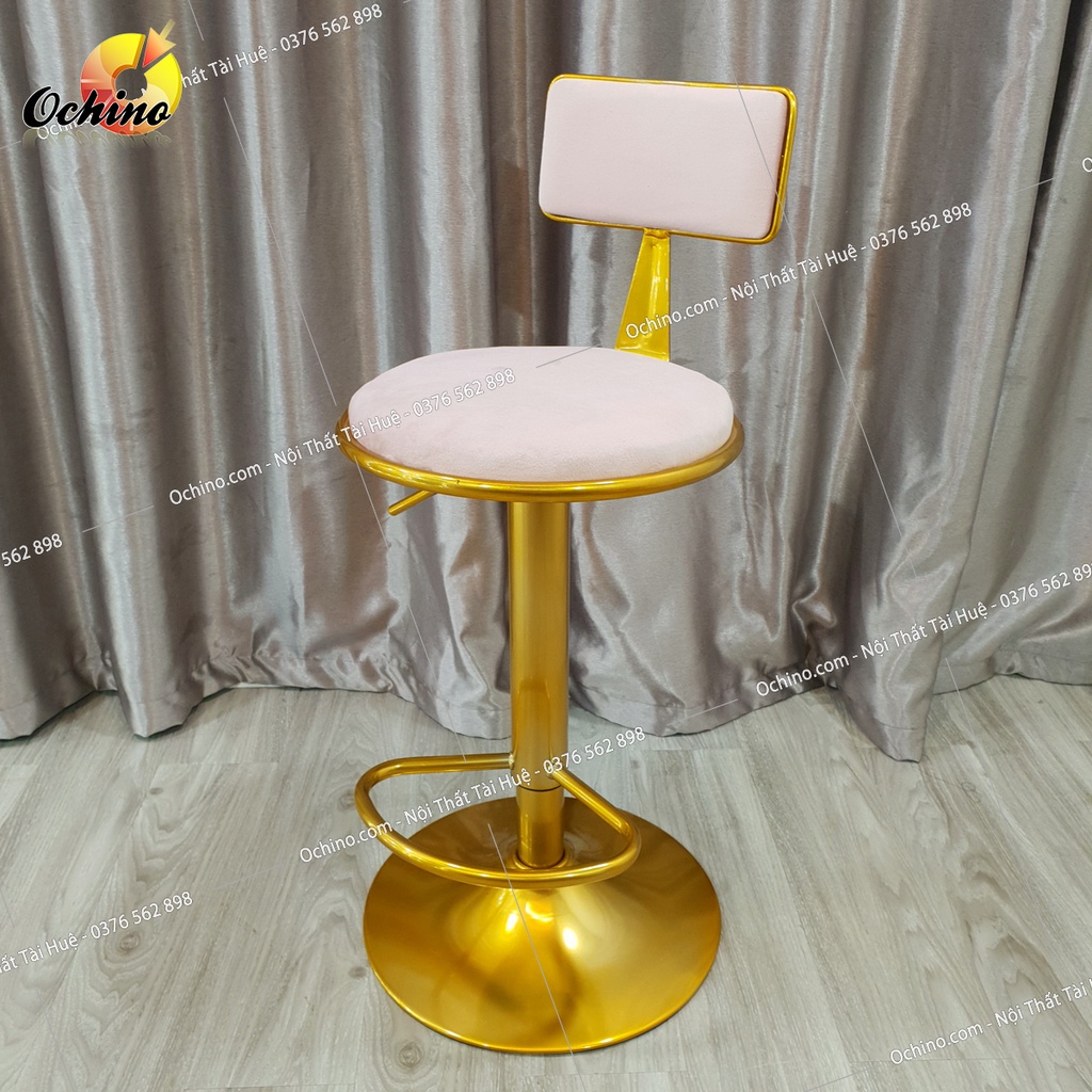 Ghế Bar, Ghế Trang Điểm Chân Vàng ĐẬM K1 Cao Cấp (Hình Thật Shop Chụp).