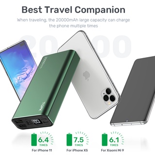 Sạc dự phòng Vỏ Kim Loại TOPK I2006 20000 MAh Sạc Cho Iphone Xiaomi Samsuang Samsung HUAWEI Oppo