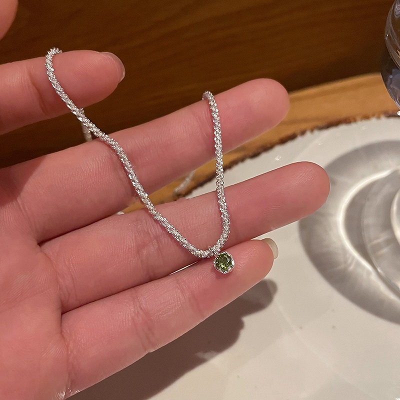 Vòng cổ Bạc Đính Kim Cương Lấp Lánh Thời Trang Hàn Quốc Cho Nữ