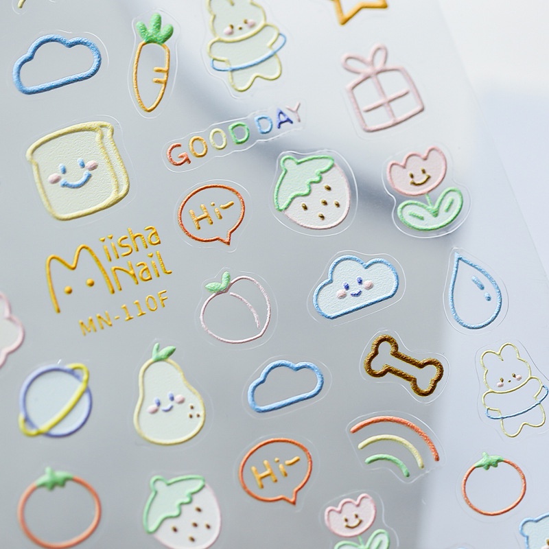 Miếng Dán Trang Trí Móng Tay Họa Tiết Dập Nổi