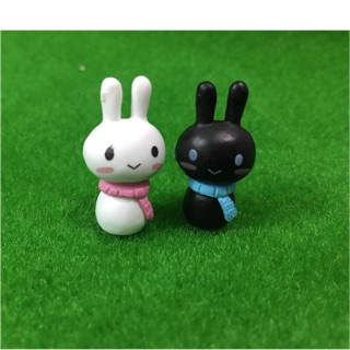 Trang trí tiểu cảnh(terrarium)- Cặp thỏ đen trắng