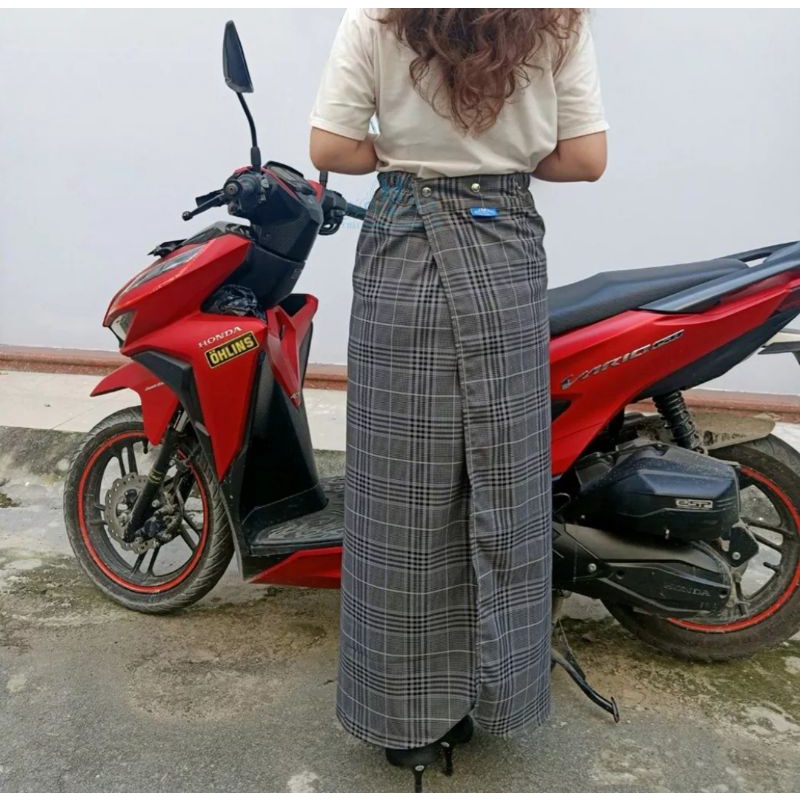 Váy chống nắng kaki sọc caro cao cấp