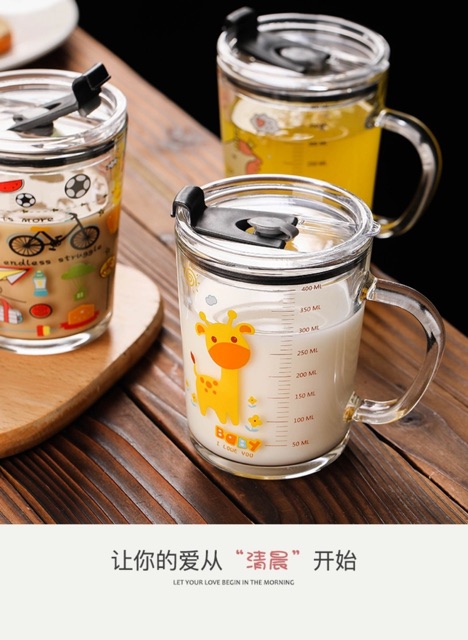 Cốc thuỷ tinh có vạch chia ml và ống hút | BigBuy360 - bigbuy360.vn