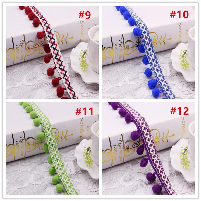 Dải dây tua rua hạt pom pom nhiều màu sắc