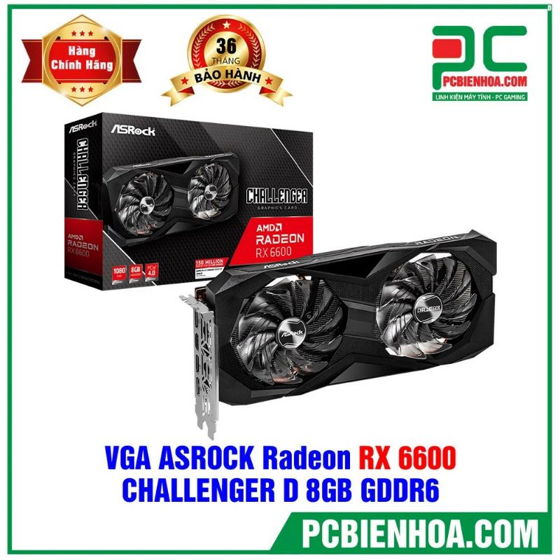 VGA ASROCK RADEON RX 6600 CHALLENGER D 8GB ( RX6600 CLD 8G ) thumbnail