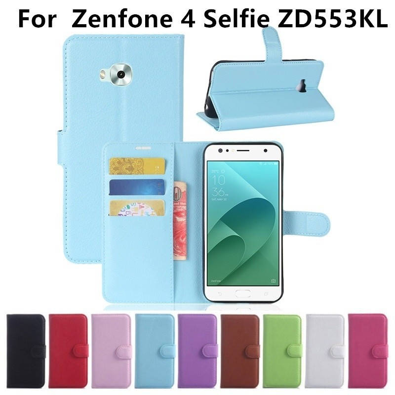 Bao Da Nắp Gập Có Ngăn Đựng Thẻ Cho Asus Zenfone 4 Selfie Zd553