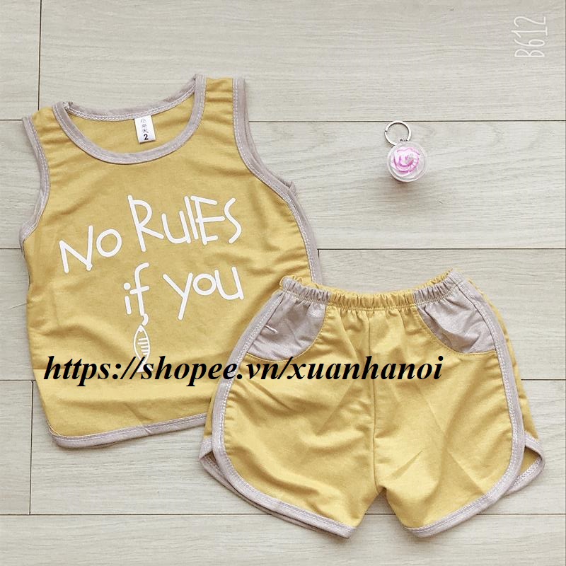 Bộ bé trai size Đại cotton đũi No Rules If You từ 20-32Kg XHN265