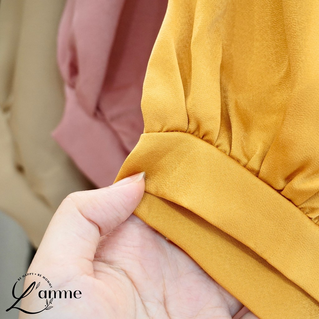 [Mã LTP50 giảm 50000 đơn 150000] Đầm bầu đẹp Mochi Dress chất lụa mềm nhẹ, dáng suông dấu dáng dễ mặc by LAMME.