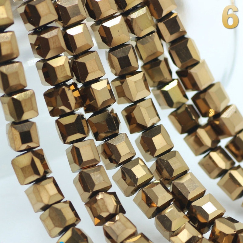 Gói 100 Hạt Thủy Tinh 4x4mm Dùng Làm Trang Sức Thủ Công