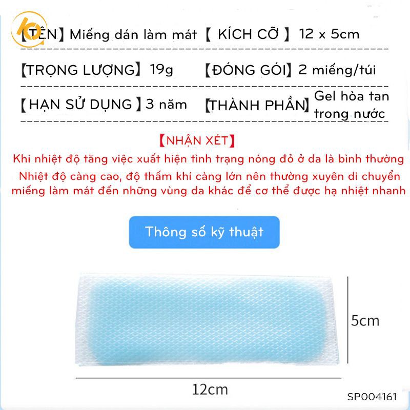 Miếng dán lạnh, Làm Mát xoa dịu ngay cơn sốt ,Miếng Dán Gel làm mát khi trời nóng, túi 12 miếng