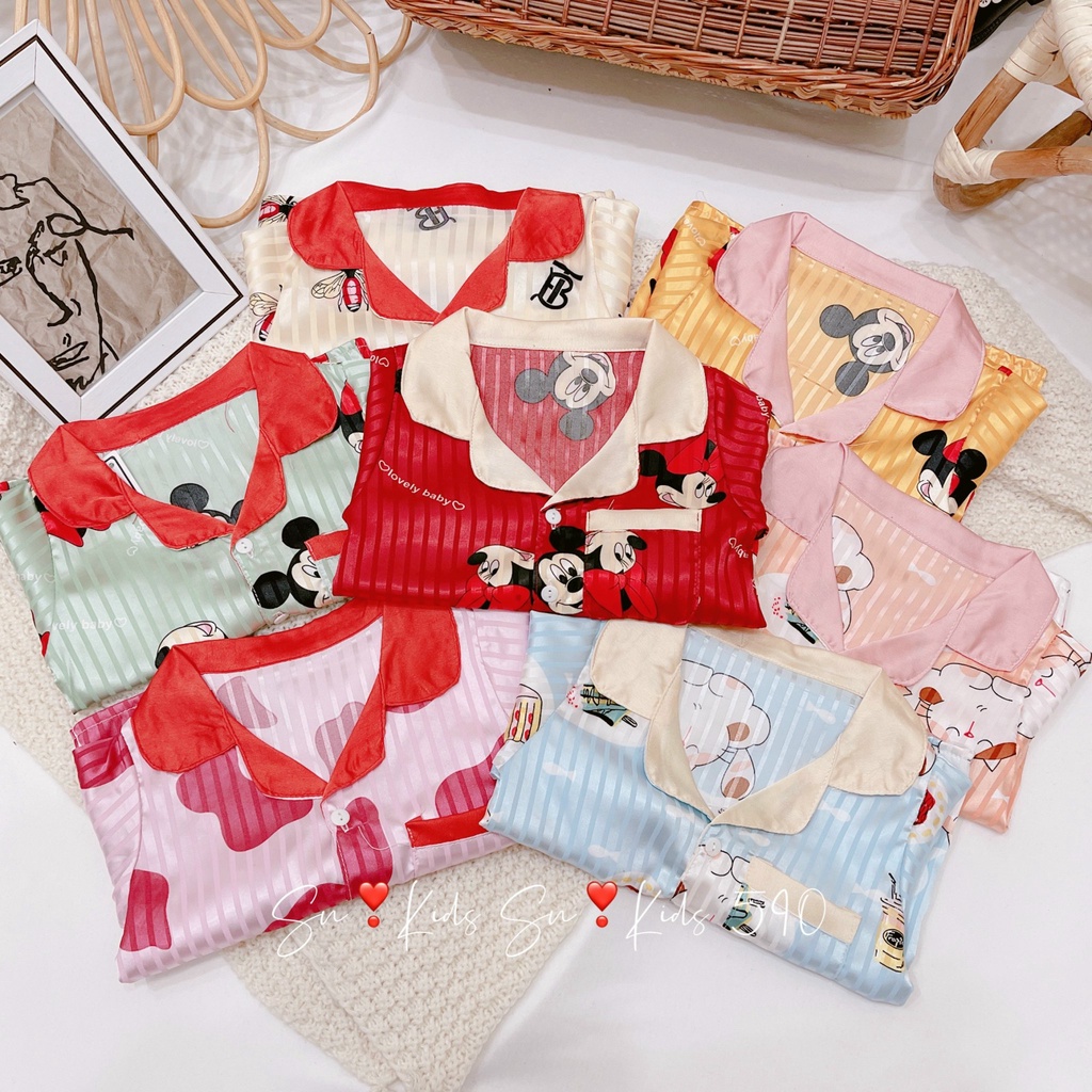 Đồ bộ Pijama dài tay chất gấm họa tiết cực xinh mặc nhà cho bé Namkidshop (V535)