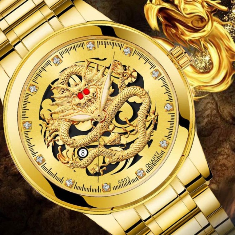 Đồng hồ nam BOSCK R01 mặt rồng quyền quý, kim dạ quang | BigBuy360 - bigbuy360.vn