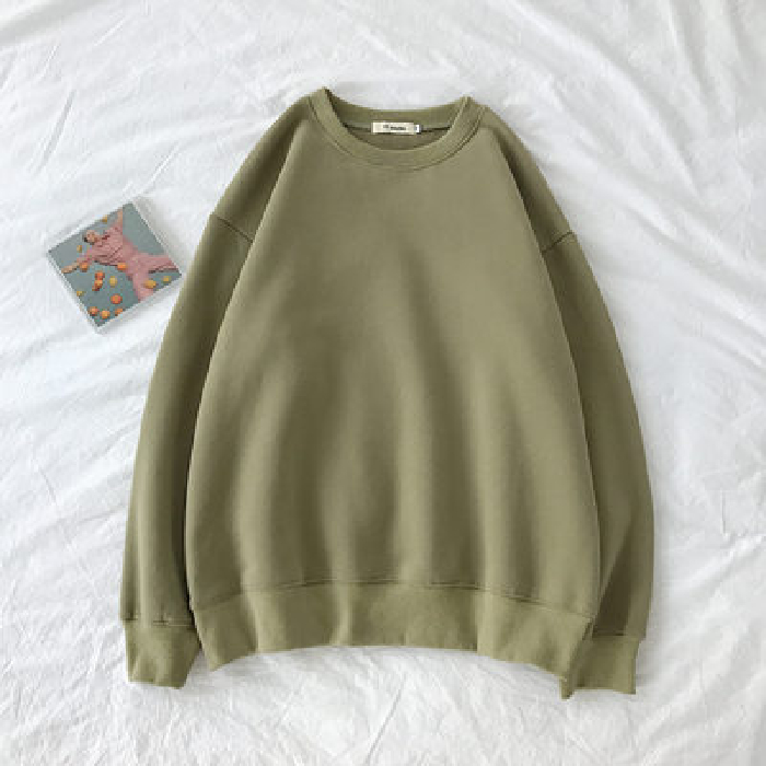 Áo Sweater Cổ Tròn Màu Trơn Kiểu Hàn Quốc Cao Cấp Dành Cho Nam Và Nữ