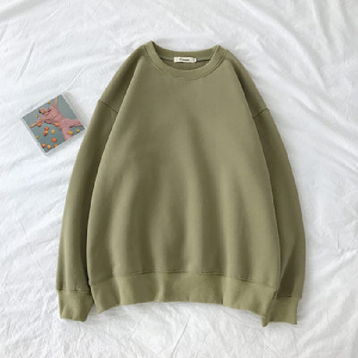 Áo Sweater Nữ Tay Dài Dáng Rộng Màu Trơn Phong Cách Hàn Quốc Cá Tính Với 9 Màu Lựa Chọn | WebRaoVat - webraovat.net.vn