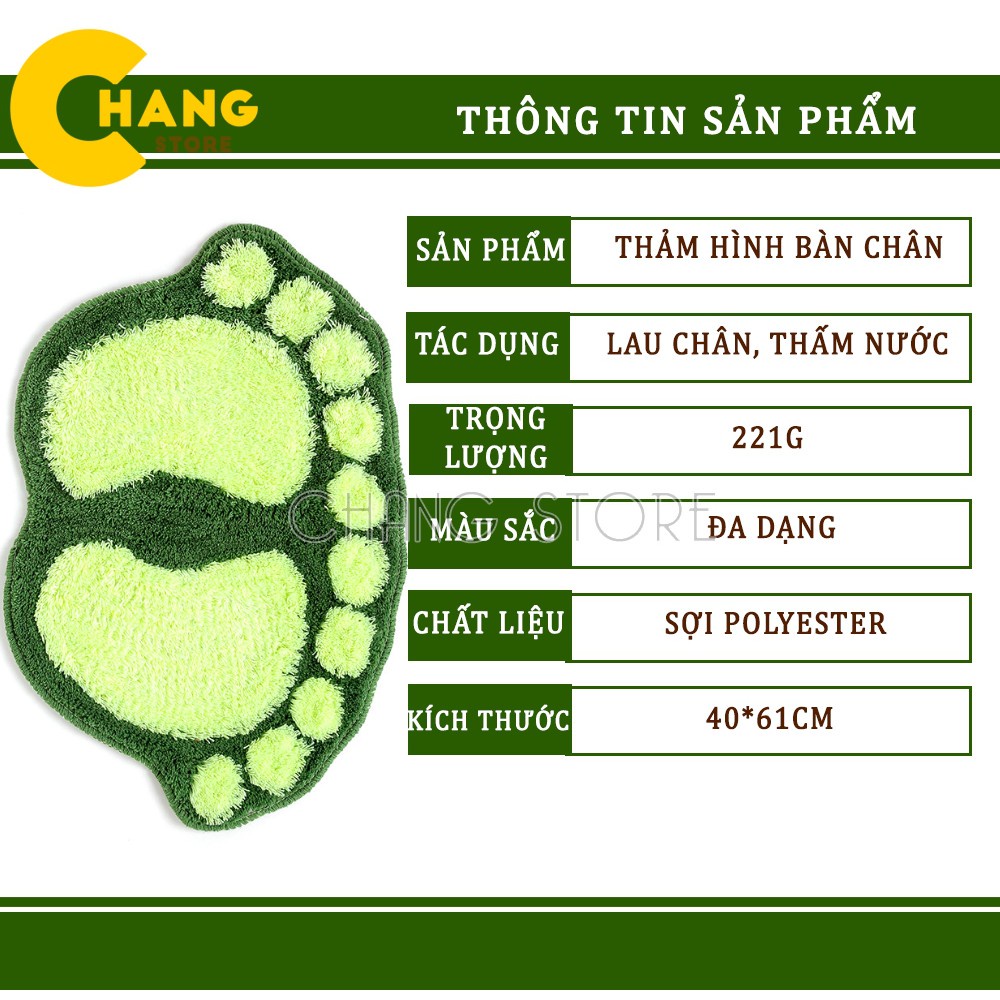 Thảm Lau Chân Siêu Thấm Chống Trượt Họa Tiết Hình Bàn Chân Đáng Yêu
