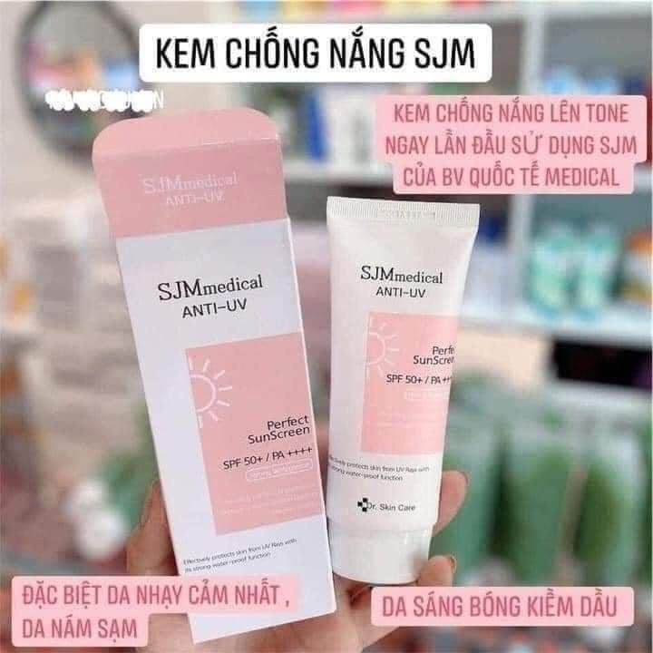 Kem Chống Nắng Nâng Tone Da SJM Medical Anti UV Perfect SunScreen SPF50+/PA++++ 60ml