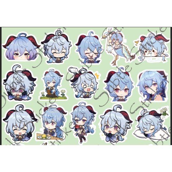 - Set 10/15 Sticker Ganyu hinh dán chibi trang trí vali, điện thoại, laptop, mũ bảo hiểm..siêu đẹp