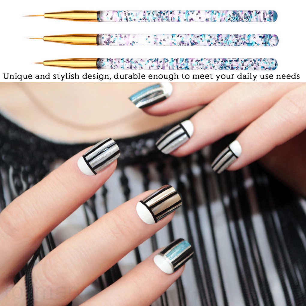 [Hàng mới về] Bộ 3 bút vẽ trang trí móng tay nghệ thuật thiết kế độc đáo