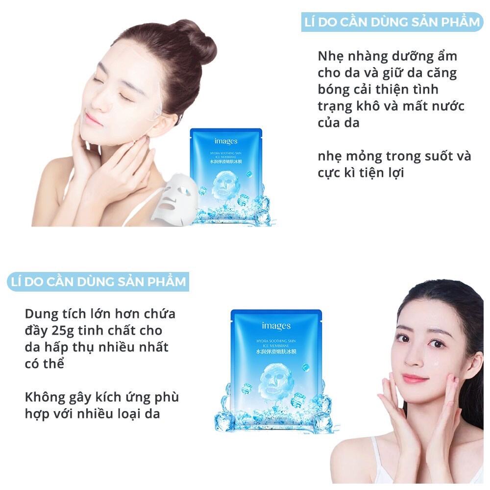 Mặt nạ dưỡng da giấy chống lão hóa dưỡng ẩm trắng da giảm mụn đá băng images LUVELA MN10