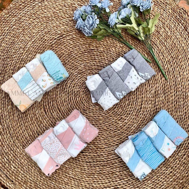 Set Quần Lót Bầu cạp chéo - Cotton siêu sịn an toàn - họa tiết đáng yêu