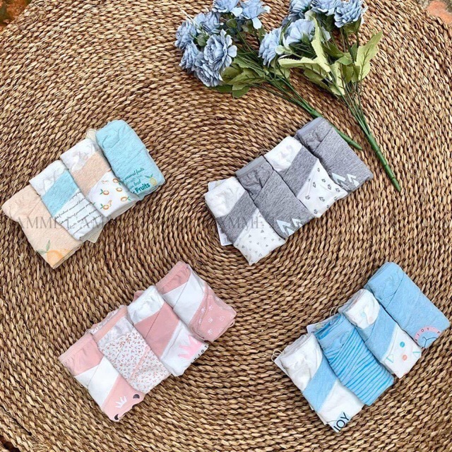 [Mã WASTMAY giảm 15% tối đa 30K đơn 150K] Set Quần Lót Bầu cạp chéo - Cotton siêu sịn an toàn - họa tiết đáng yêu