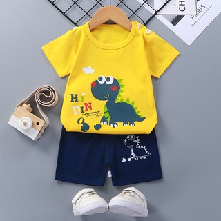 Quần Áo Cotton Cộc Tay In Hình Siêu Đáng Yêu Cho Bé