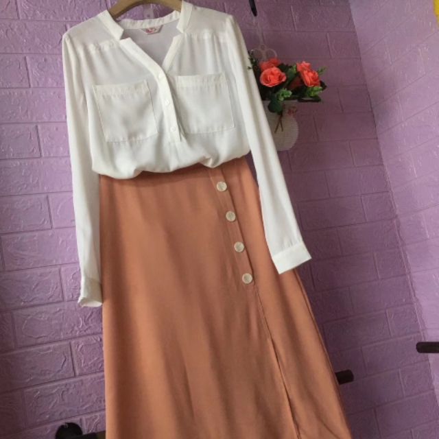 Set chân váy dáng dài công sở