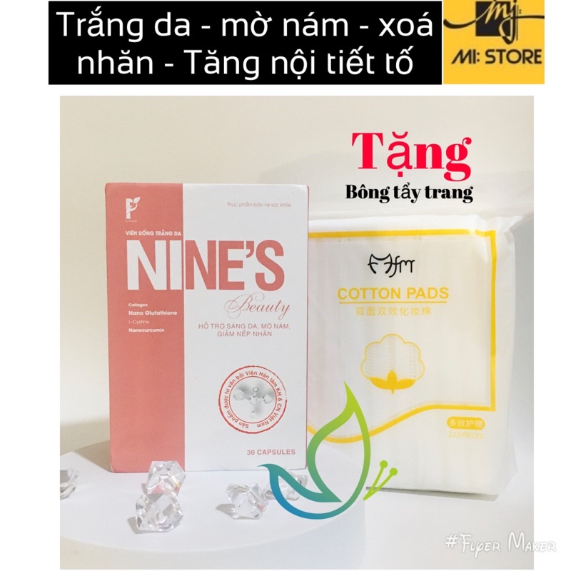 viên uống trắng da Nines beauty - đẹp da mờ nám xoá nhăn