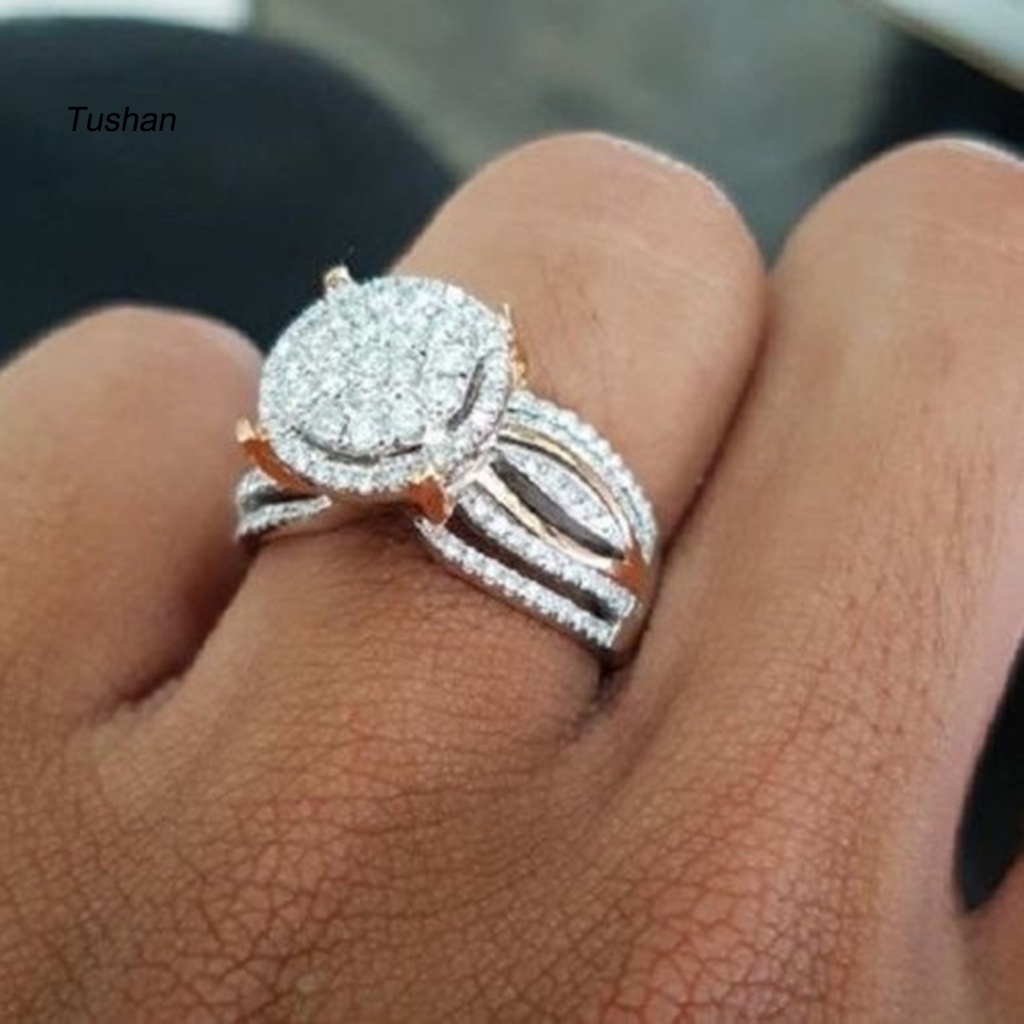 Nhẫn Đính Hôn Đính Đá Zircon Dành Cho Nữ