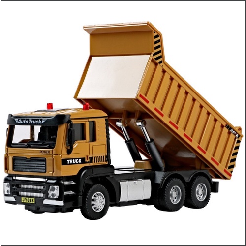 Mô hình xe ô tô tải xe ben làm bằng kim loại có đèn và nhạc tỉ lệ 1:50
