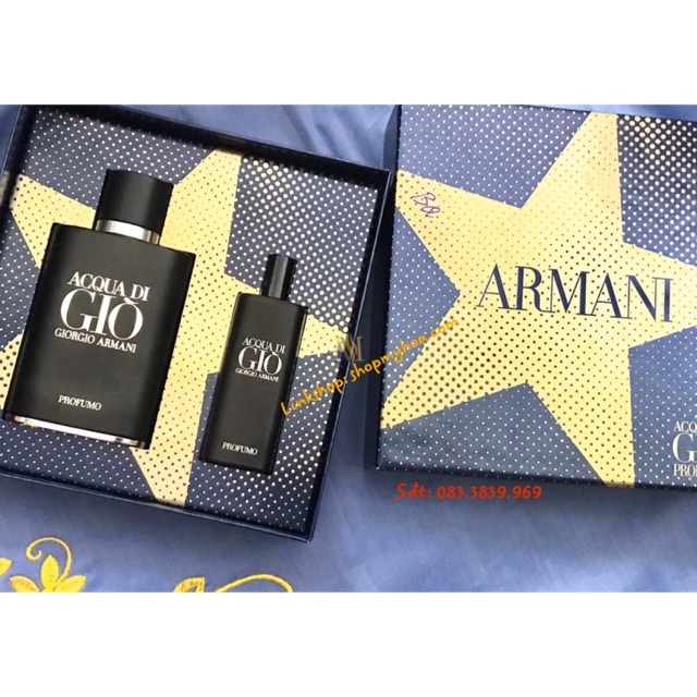 Bộ Nước hoa nam Giorgio Armani Acqua Di Gio Profumo Eau De Parfum Spray xách tay