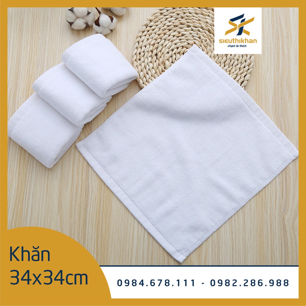 Khăn mặt khách sạn NamyA kích thước 34*34cm, chất liệu 100% cotton dùng cho khách sạn 3-5 sao | SIÊU THỊ KHĂN