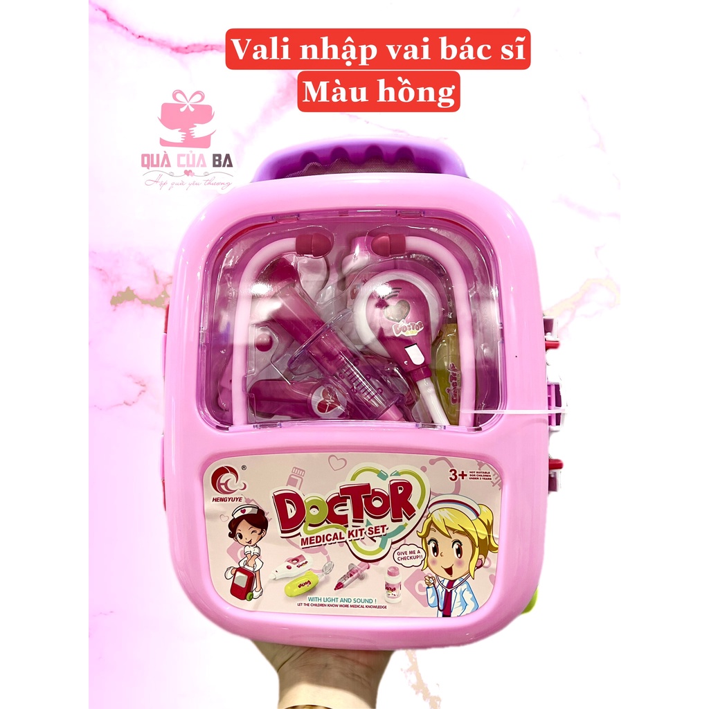 Vali kéo bác sĩ 8 chi tiết, đồ chơi nhập vai bác sĩ đáng yêu cho bé
