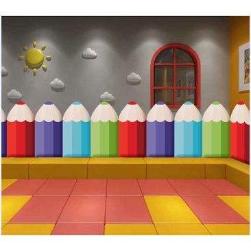 Xốp dán tường cao cấp Kuayu ,độ dầy 3cm, chống va đập an toàn cho bé 25x50x3cm