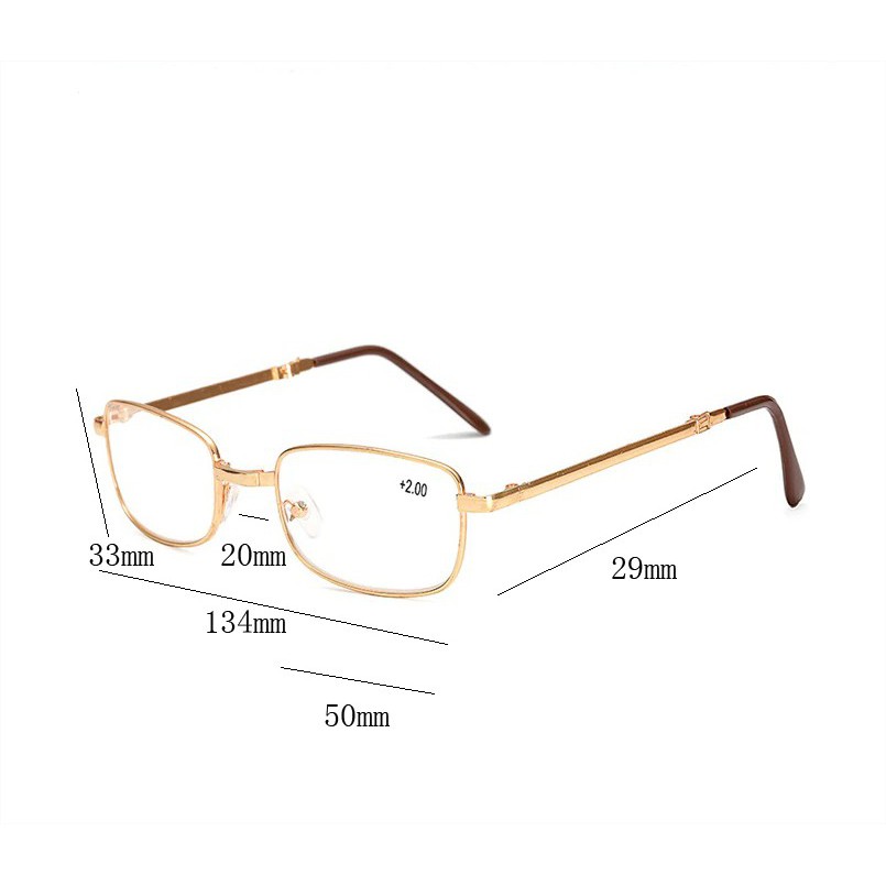 Kính lão thị kính viễn thị gập gọn kèm bao da đeo hông