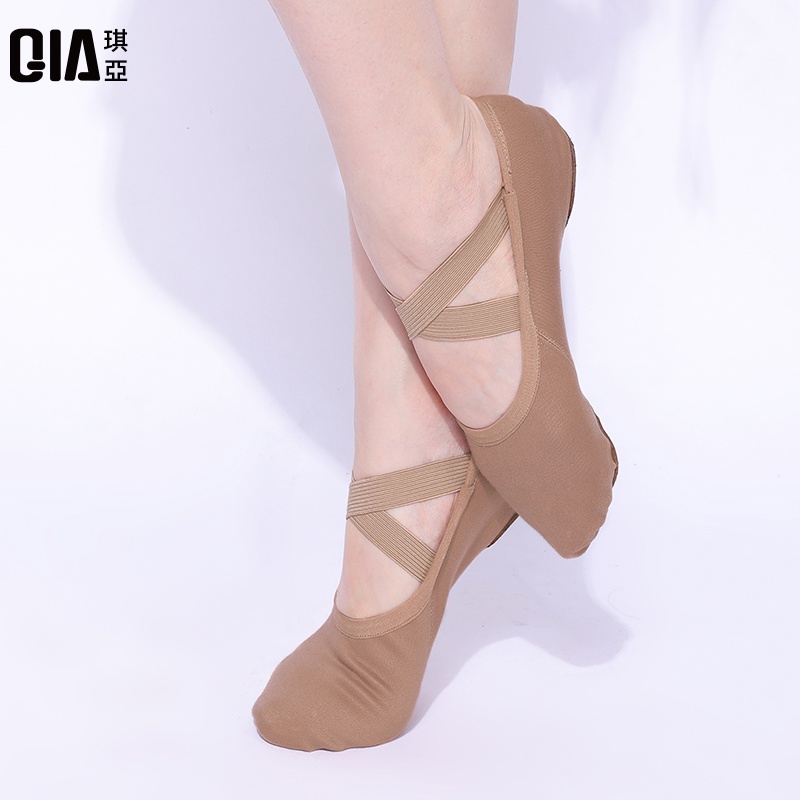 ((M &amp; E) Giày Múa Ba Lê Đế Mềm Đàn Hồi Hai Chân Mèo Thời Trang Cho Nữ