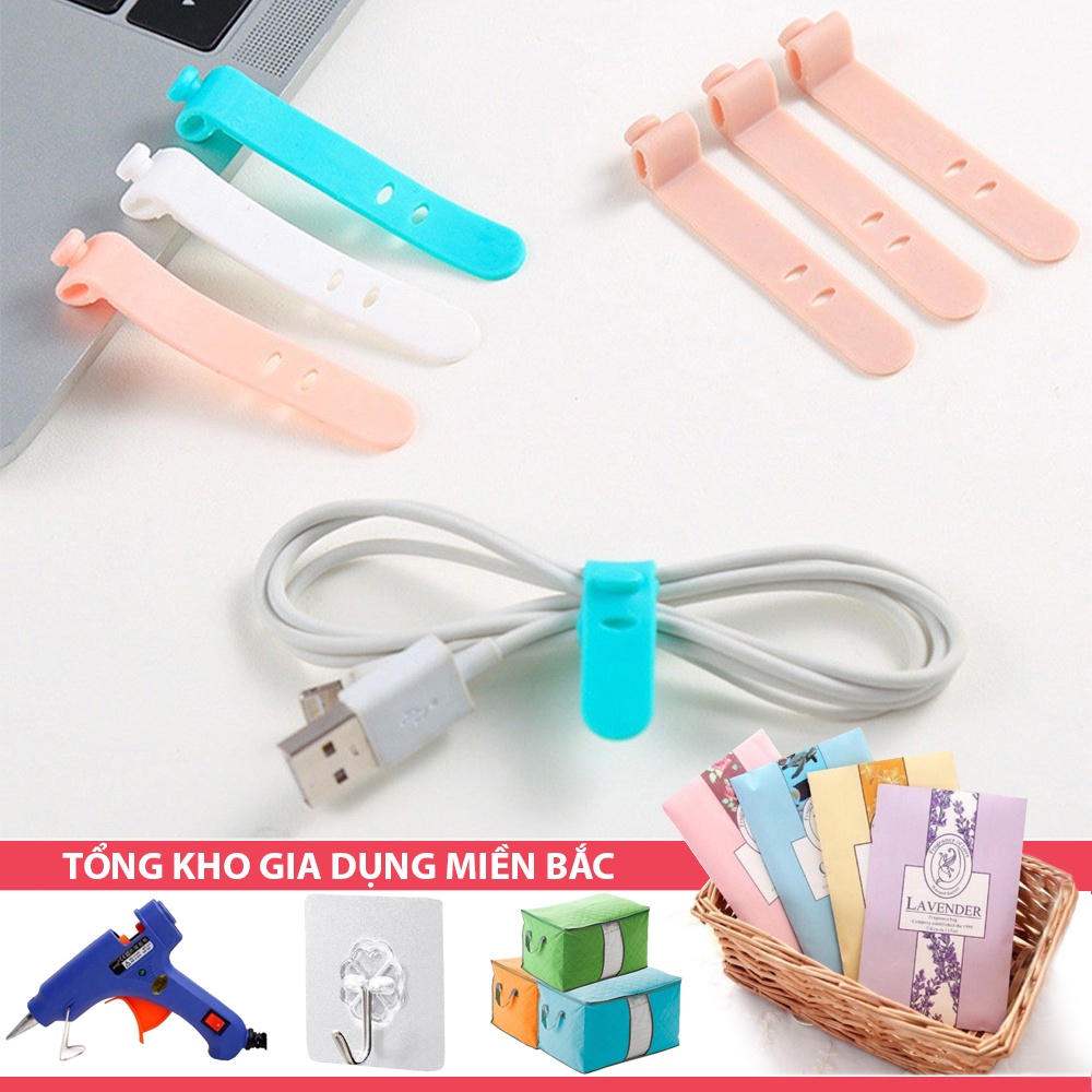 DÂY SILICON V6 Mới Về Buộc Giữ Tai Nghe/Cáp Sạc - Dây Quấn Đai Cố Định Dây Điện Nhiều Màu Tiện Lợi