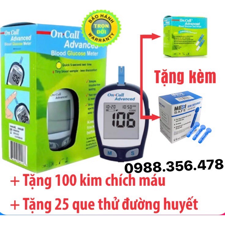 Máy đo đường huyết  On Call Advanced . Hàng hãng. Chất lượng -Uy tin - Giá tốt!