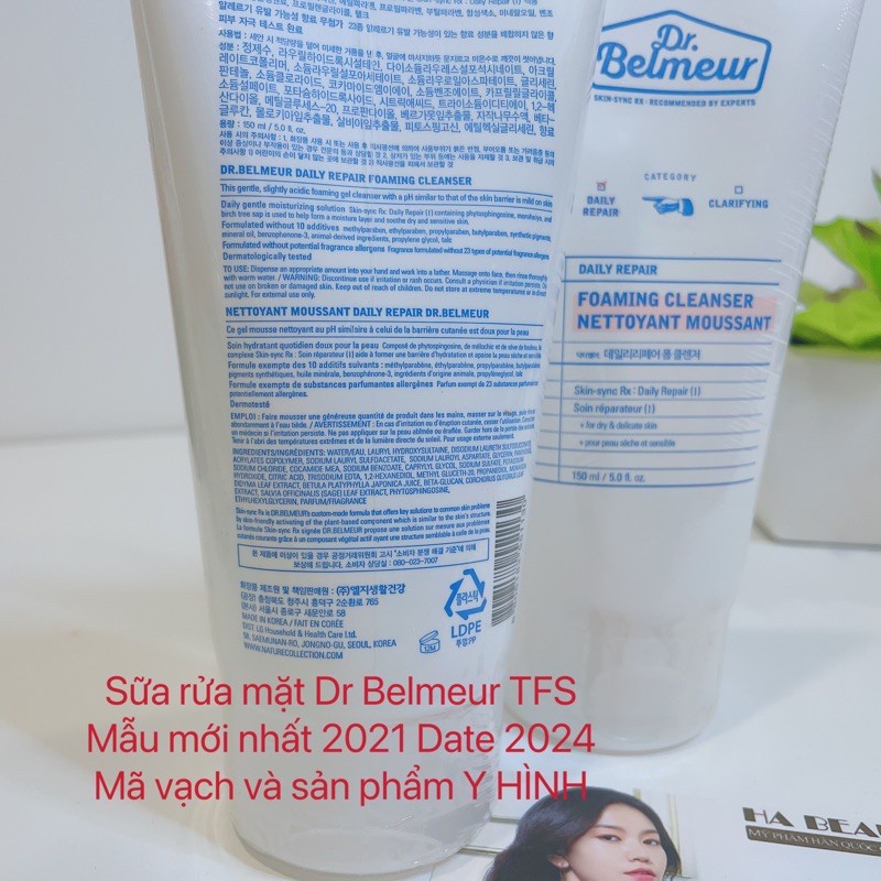 Sữa rửa mặt cho da nhạy cảm cấp ẩm sạch sâu ngừa mụn sáng da The Face Shop Dr Belmeur Daily Repair Foam Cleanser 150ml | BigBuy360 - bigbuy360.vn