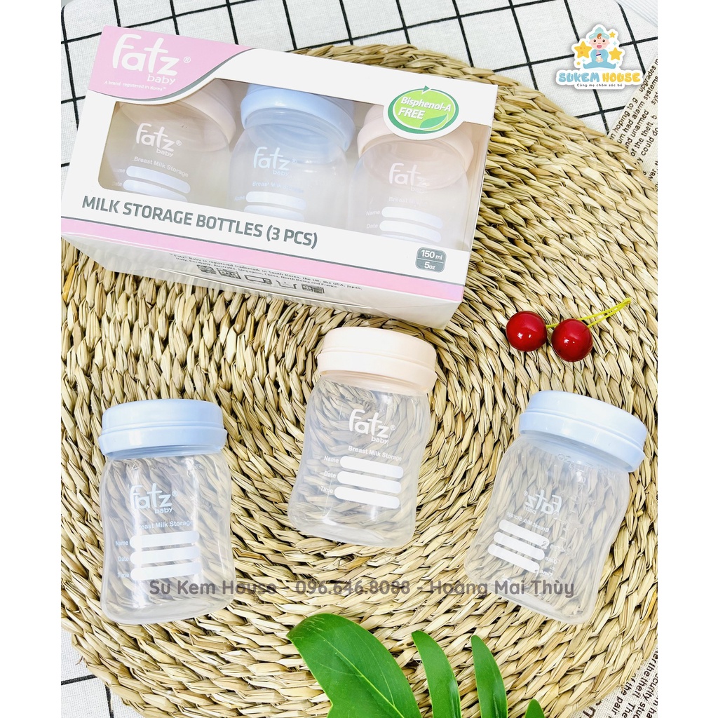 Bộ 3 Bình trữ sữa mẹ 150ml Fatzbaby FB0120N