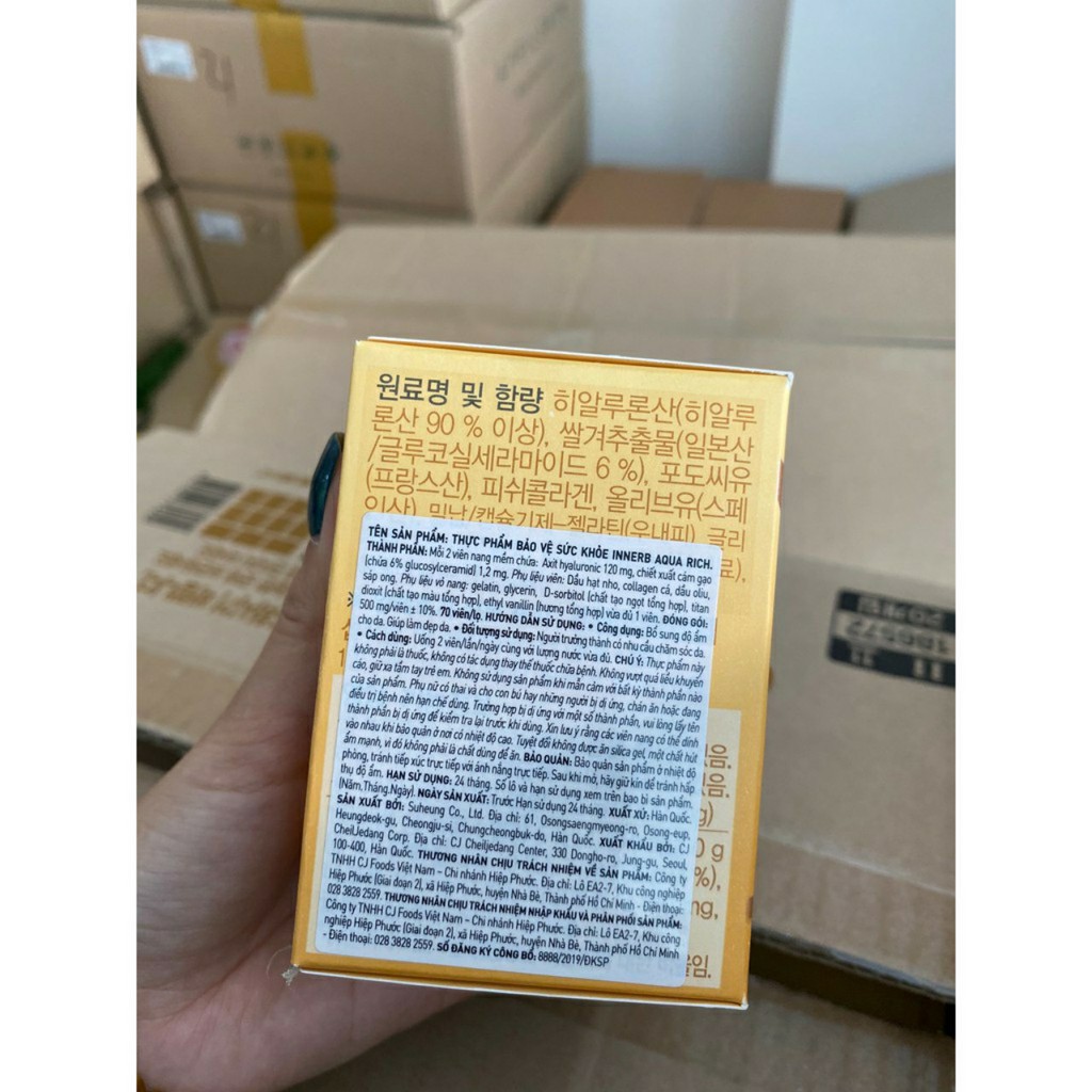 [Mã 77FMCGSALE giảm 8% đơn 500K] Viên uống CẤP NƯỚC VÀ COLLAGEN cho da Innerb Aqua Rich - HỘP 70 viên | BigBuy360 - bigbuy360.vn