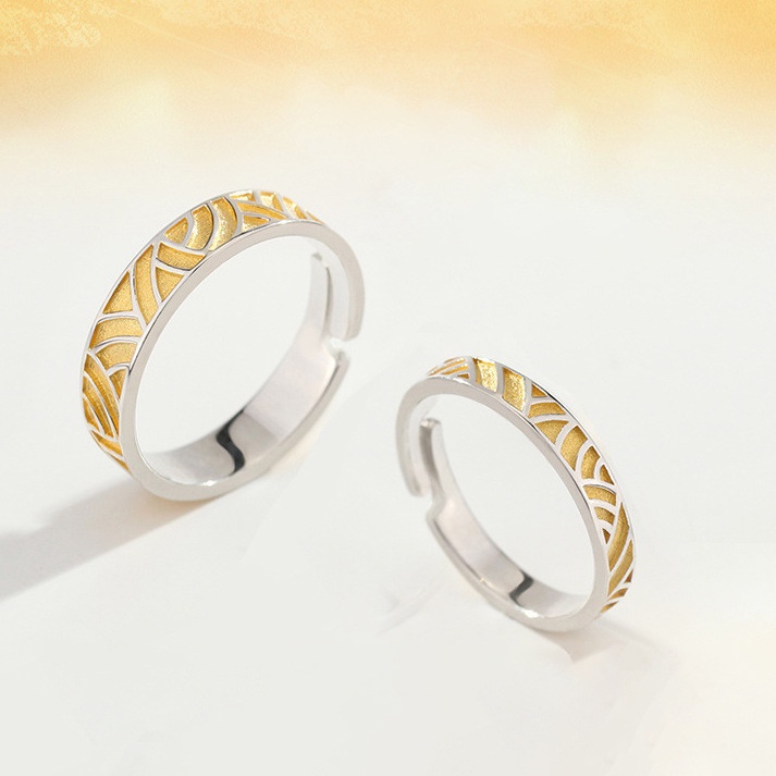 Nhẫn Cặp Bằng Lúa Mạch Kiểu Dáng Đơn Giản Thời Trang Dành Cho Nam Và Nữ