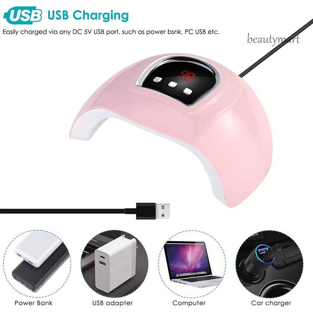 [Hàng mới về] Đèn hong khô sơn móng tay thông minh 18LED nhanh chóng có 3 chế độ hẹn giờ tiện lợi MM