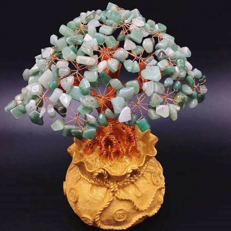 Cây thần tài, cây tài lộc, cây đá phong thủy, cây phát tài, phát lộc, cây trang trí may mắn cao 18cm